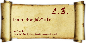 Loch Benjámin névjegykártya